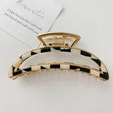 Checkerboard Metal Hair Claws Clip Large Hair Accessory For Woman Girls