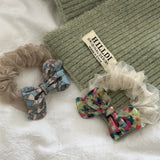 Bowknot Marbling Colorful Elastic Hair Rope High Resilience Head Rope