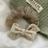 Bowknot Marbling Colorful Elastic Hair Rope High Resilience Head Rope