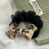 Bowknot Marbling Colorful Elastic Hair Rope High Resilience Head Rope