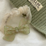Bowknot Marbling Colorful Elastic Hair Rope High Resilience Head Rope