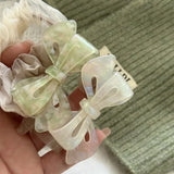 Bowknot Marbling Colorful Elastic Hair Rope High Resilience Head Rope