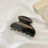 Geometric Caramel Wood Grain Hair Clip Claw for Women