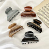 Geometric Caramel Wood Grain Hair Clip Claw for Women