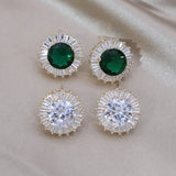 Zircon Round Earrings Women's Daily Work Accessories