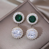 Zircon Round Earrings Women's Daily Work Accessories