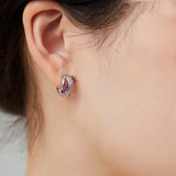 Cross Earrings 14K Plated Copper Zircon Women's Work Accessories