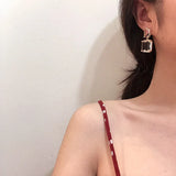 Double Square Crystal Earrings for Women