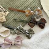 Acetic Acid Textured Bow Hairpins Side Clip