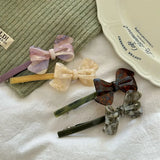 Acetic Acid Textured Bow Hairpins Side Clip