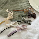 Acetic Acid Textured Bow Hairpins Side Clip
