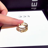 Micro Inlaid Top Crystal Rings Plated 14k Real Charm Open Ring