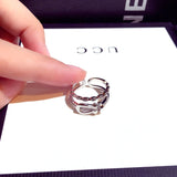 Micro Inlaid Top Crystal Rings Plated 14k Real Charm Open Ring