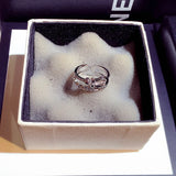 Micro Inlaid Top Crystal Rings Plated 14k Real Charm Open Ring