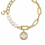 Smiling Face Baroque Pearl Splicing Bracelet Women's Temperament