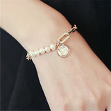 Smiling Face Baroque Pearl Splicing Bracelet Women's Temperament
