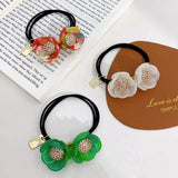 Acetic Acid 3D Flower Hair Accessories Double Scrunchie