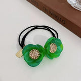 Acetic Acid 3D Flower Hair Accessories Double Scrunchie