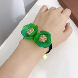 Acetic Acid 3D Flower Hair Accessories Double Scrunchie