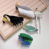 Peacock Parrot Bird Hair Clip Claw for Girls