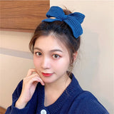 Plush Large Intestine Hair Rope Knitted Wool Bow Hair Rope