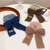 Plush Large Intestine Hair Rope Knitted Wool Bow Hair Rope