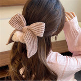 Plush Large Intestine Hair Rope Knitted Wool Bow Hair Rope