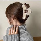 Plush Bear Cross Hair Clip Women All-match Hair Accessories