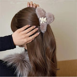 Plush Bear Cross Hair Clip Women All-match Hair Accessories