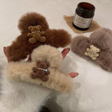 Plush Bear Cross Hair Clip Women All-match Hair Accessories