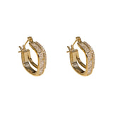 14K Plated Zircon Square Earrings for Women