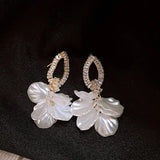 14K Plated Petal Pendant Earrings for Women