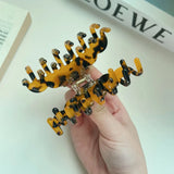 Geometric Keel Hair Clip Claw Double Layer Tooth Acetic Acid