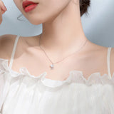 Christmas Deer Pendant Necklace Women's Clavicle Chain Silver 925