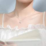 Christmas Deer Pendant Necklace Women's Clavicle Chain Silver 925