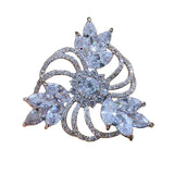 High-end Zircon Three Leaf Grass Brooch Pin for Women
