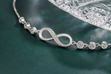 Crystal Infinity 8 Pendant Bracelet Rhinestone S925 Silver Plated Bangle