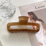 Retro Rectangular Hollow Hair Clip Claw Large Size Hair Accessory