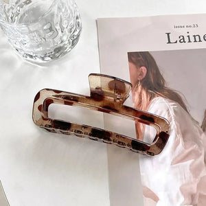 Retro Rectangular Hollow Hair Clip Claw Large Size Hair Accessory