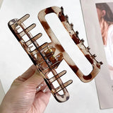 Retro Rectangular Hollow Hair Clip Claw Large Size Hair Accessory
