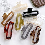 Retro Rectangular Hollow Hair Clip Claw Large Size Hair Accessory