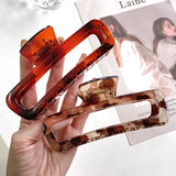 Retro Rectangular Hollow Hair Clip Claw Large Size Hair Accessory