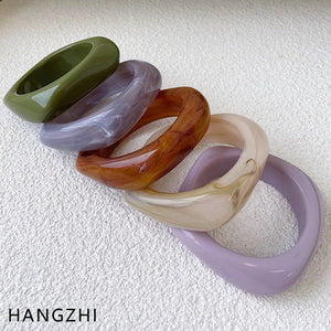 Retro Wave Wide Acrylic Bangle Bracelet for Women Girls