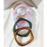 Retro Wave Wide Acrylic Bangle Bracelet for Women Girls