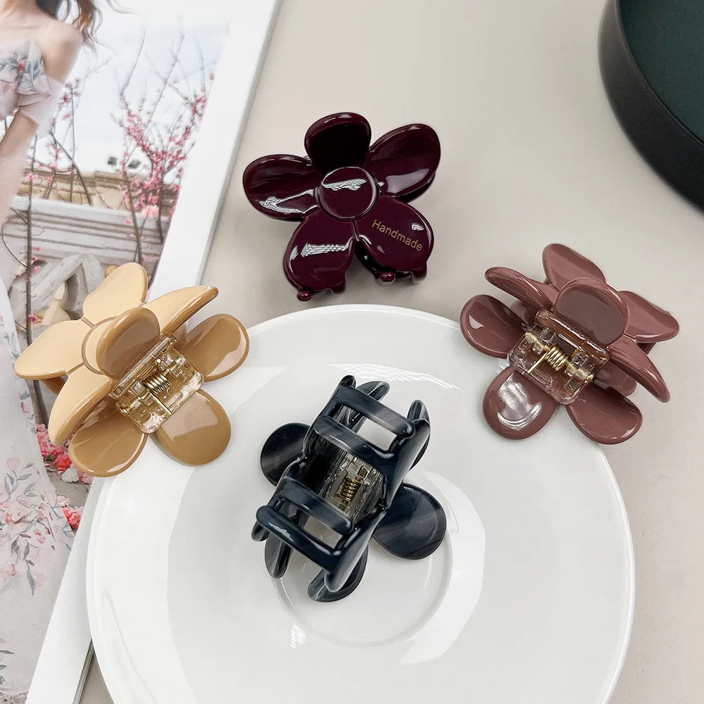 Delicate Small Flower Acetate Hair Clip Claw for Women