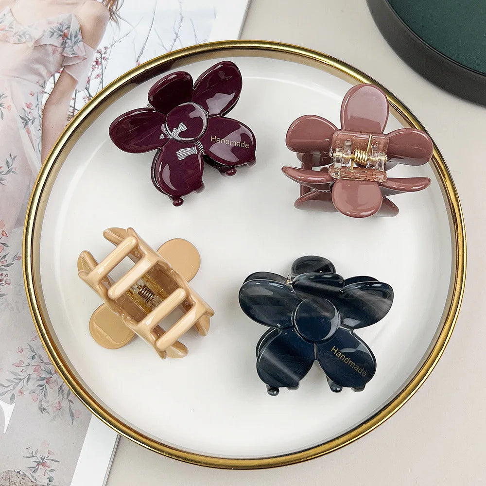 Delicate Small Flower Acetate Hair Clip Claw for Women