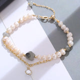 Natural Pearl Bracelet Women Crystal Charm Bracelet