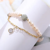 Natural Pearl Bracelet Women Crystal Charm Bracelet