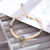 Natural Pearl Bracelet Women Crystal Charm Bracelet
