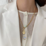 925 Sterling Silver Double Layer Necklace Non-Mainstream Red Necklace